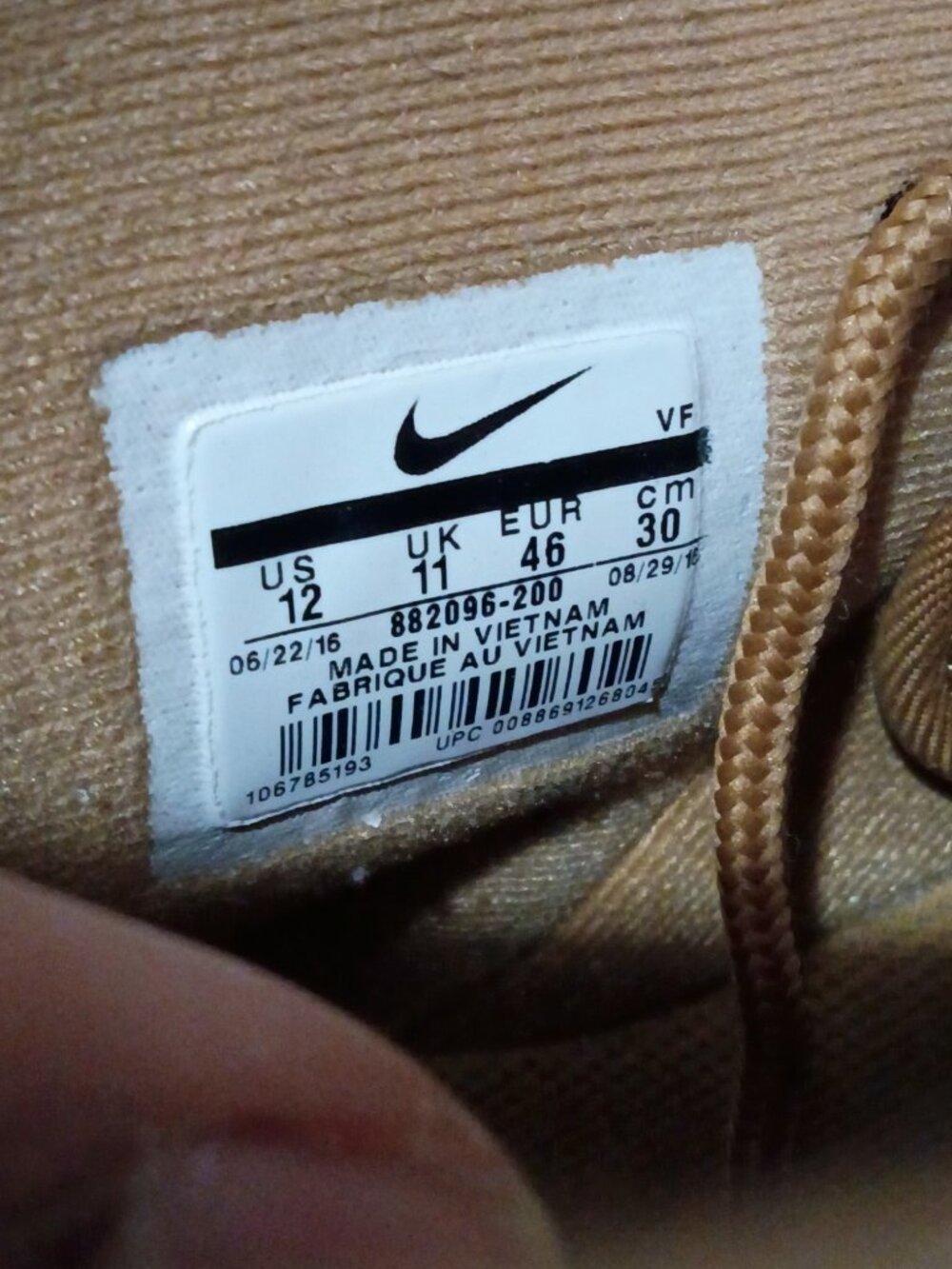 Nike Air Force 1 High ’07 Flax Wheat Men’s Size 12 Suede Sneakers Tan Gum Sole - Picture 2 of 13